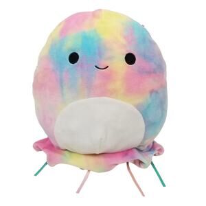 Squishmallow KellyToy Janet Jellyfish 12 Inch Rainbow Tie Dye